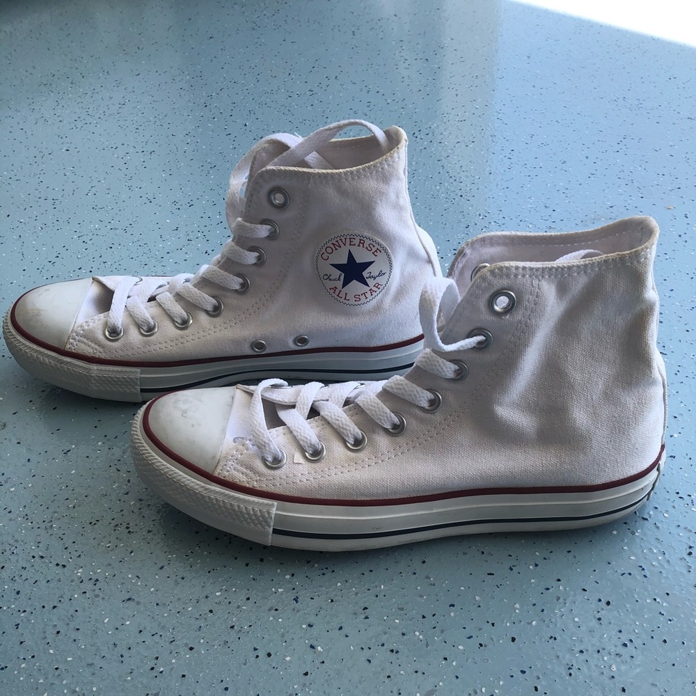 Converse white high top sneakers